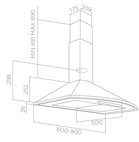 ACANTO TurboAIR Chimney Hood