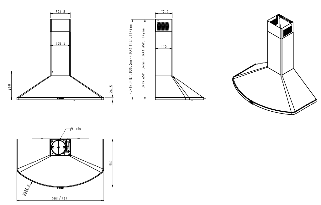 ACANTO TurboAIR Chimney Hood