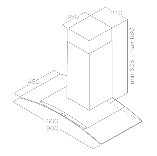 GLASSY TurboAIR Curved Glass Hood