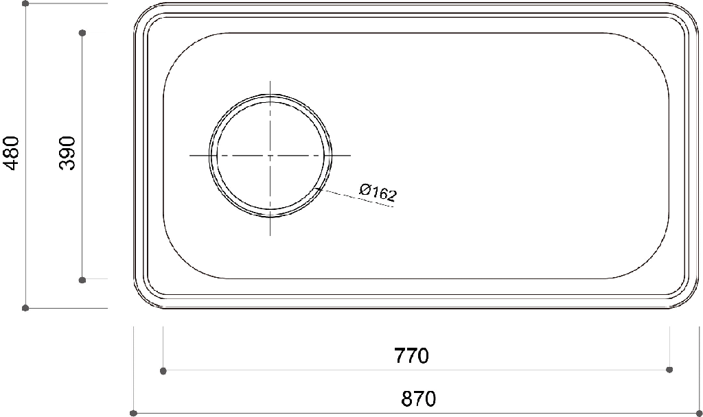 JIS870 Stainless Steel Korean Inset Sink