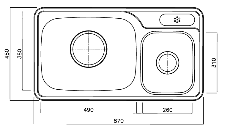 NISD870P Stainless Steel Korean Inset Sink