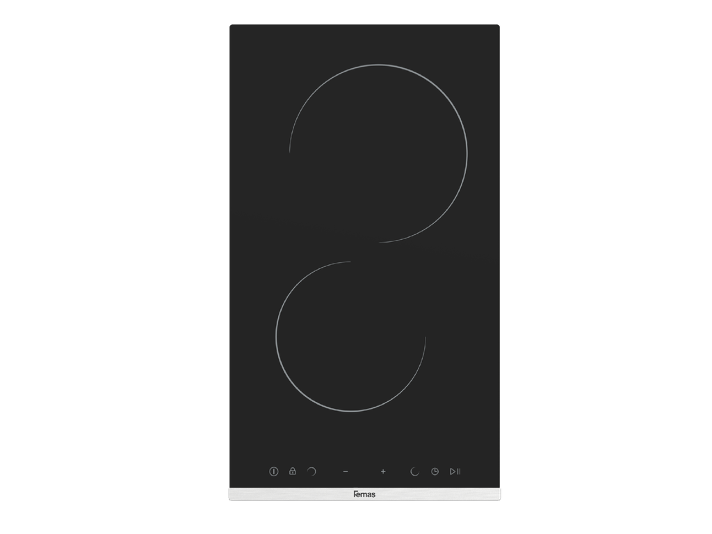 30 cm Built-In Hob, Vitroceramic Ceramic, 2 Burners, Touch control