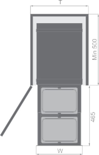 Under Sink Waste Bin - with 2 Barrel, 2x15 Liter