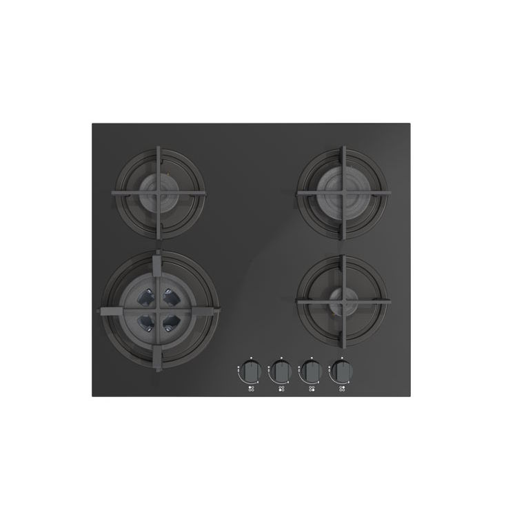 Gas On Glass Hob 60Cm, 4 Gas Burners