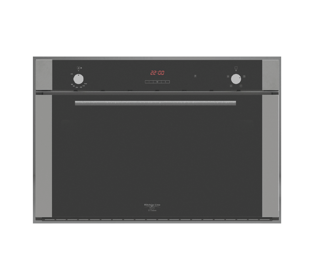 Gas Oven 90 cm with Electric Grill, 4 Cooking Functions, Side Frame (Double Fan)