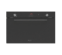 Gas Oven 90 cm with Gas Grill, 4 Cooking Functions, Black Frameless (Double Fan)