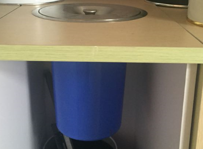 Kitchen Table Embedded Waste Bin