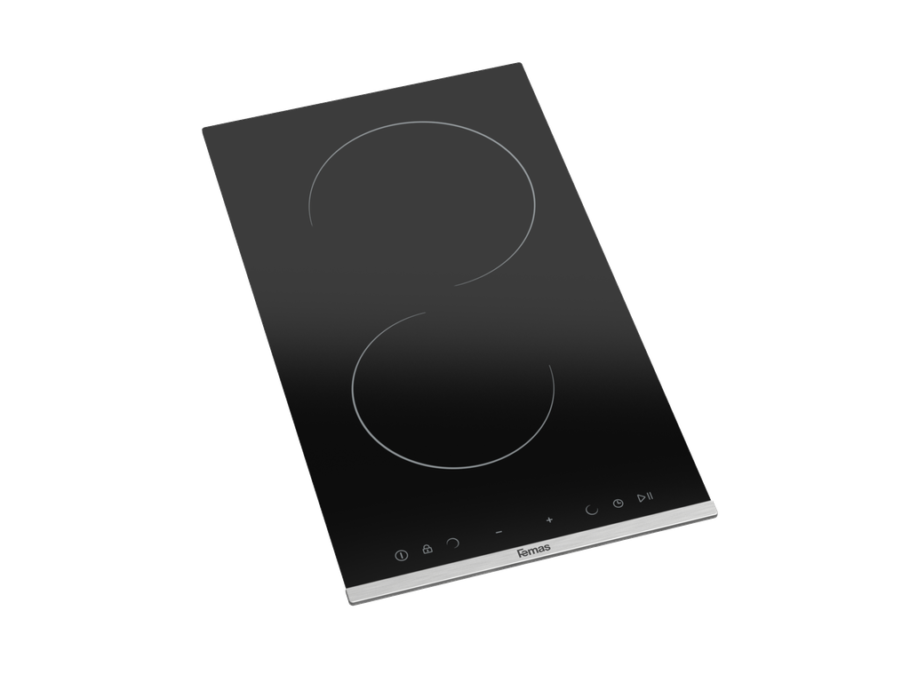 30 cm Built-In Hob, Vitroceramic Ceramic, 2 Burners, Touch control