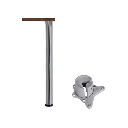 Y4Rg Table Leg, , Set Of 4 Table Legs Dia.60Mm H.870 And Adjust.Of 25Mm Chrome